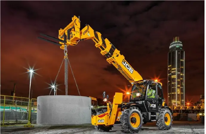 Boom loader rental for material handling in Dubai Maritime City